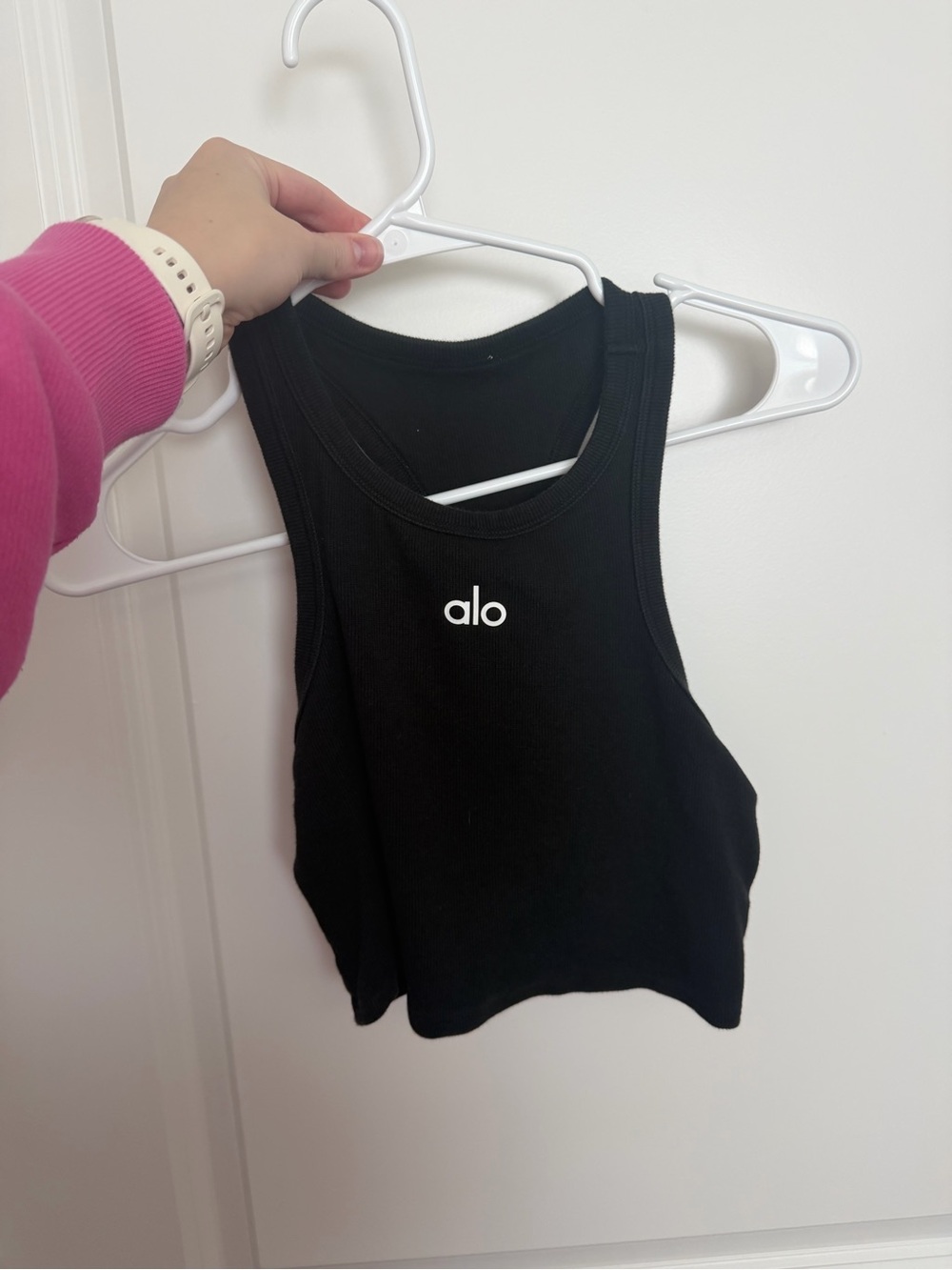 ALO Yoga Black Ribbed Cropped Tank